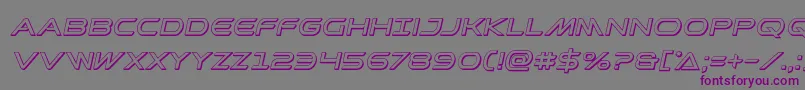 フォントPromethean3Dital – 紫色のフォント、灰色の背景