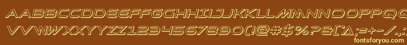 Promethean3Dital-fontti – keltaiset fontit ruskealla taustalla