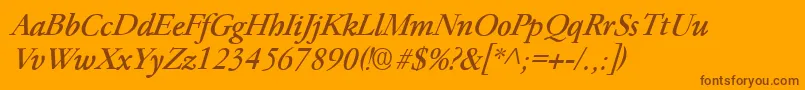 ParamountItalic Font – Brown Fonts on Orange Background