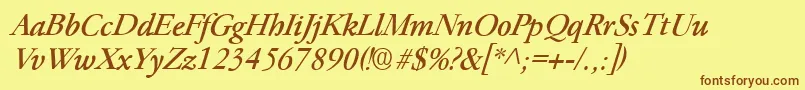 ParamountItalic Font – Brown Fonts on Yellow Background