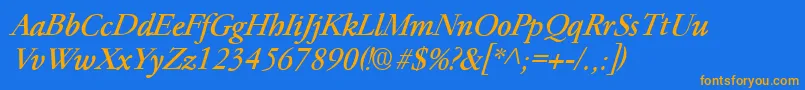 ParamountItalic Font – Orange Fonts on Blue Background