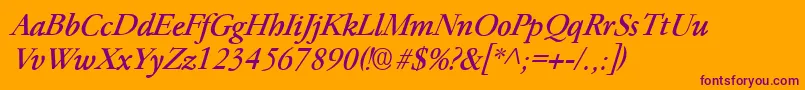 ParamountItalic Font – Purple Fonts on Orange Background