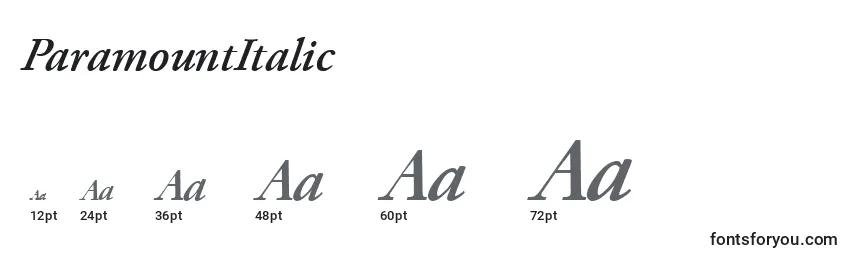 ParamountItalic Font Sizes