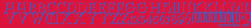 ErbarinitialenShadow Font – Blue Fonts on Red Background
