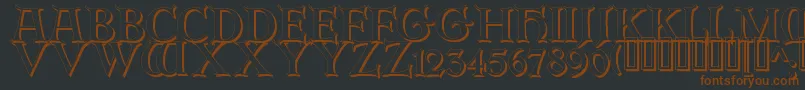 ErbarinitialenShadow Font – Brown Fonts on Black Background