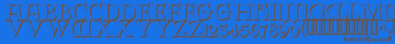 ErbarinitialenShadow Font – Brown Fonts on Blue Background