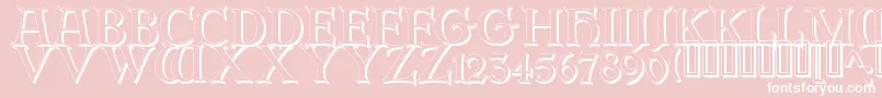 ErbarinitialenShadow-Schriftart – Weiße Schriften auf rosa Hintergrund