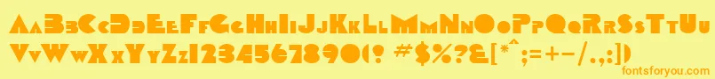 fuente DevandraRegular – Fuentes Naranjas Sobre Fondo Amarillo