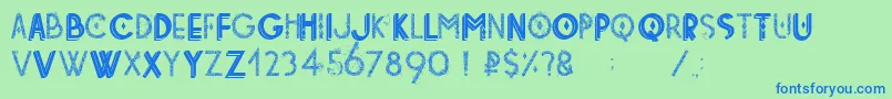Tetradecorative Font – Blue Fonts on Green Background