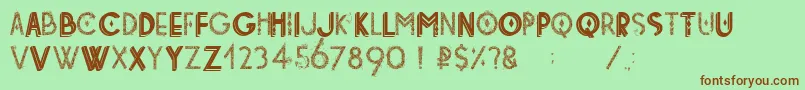 Tetradecorative Font – Brown Fonts on Green Background