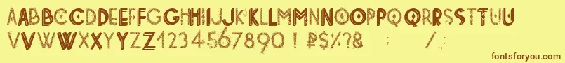 Tetradecorative Font – Brown Fonts on Yellow Background