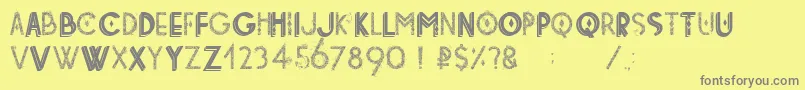 Tetradecorative Font – Gray Fonts on Yellow Background