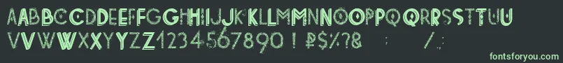 Tetradecorative Font – Green Fonts on Black Background