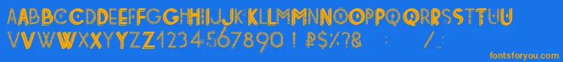 Tetradecorative Font – Orange Fonts on Blue Background