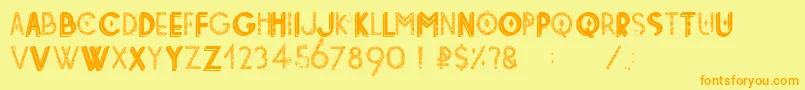 Tetradecorative Font – Orange Fonts on Yellow Background
