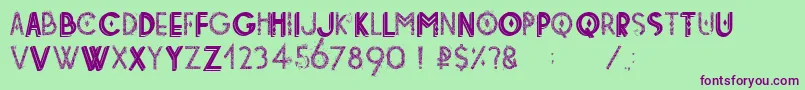 Tetradecorative Font – Purple Fonts on Green Background