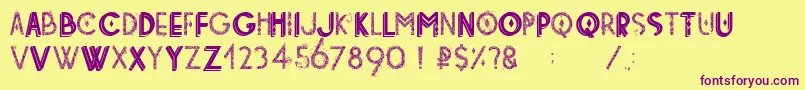 Tetradecorative Font – Purple Fonts on Yellow Background