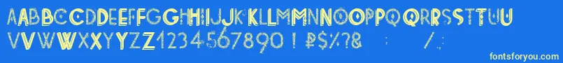 Tetradecorative Font – Yellow Fonts on Blue Background