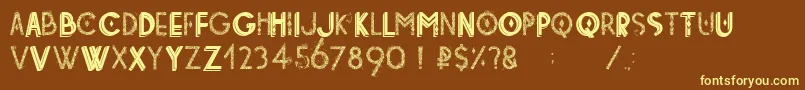 Tetradecorative Font – Yellow Fonts on Brown Background