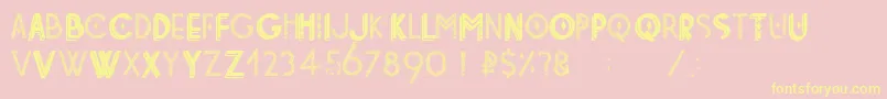 Tetradecorative Font – Yellow Fonts on Pink Background