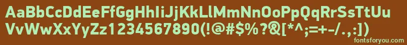 Czcionka PfdindisplayproBlack – zielone czcionki na brązowym tle