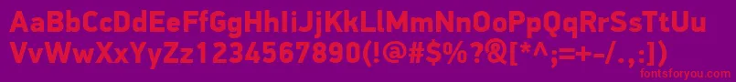 PfdindisplayproBlack-Schriftart – Rote Schriften auf violettem Hintergrund
