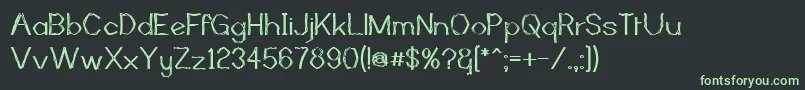 フォントMutantBambooIi – 黒い背景に緑の文字