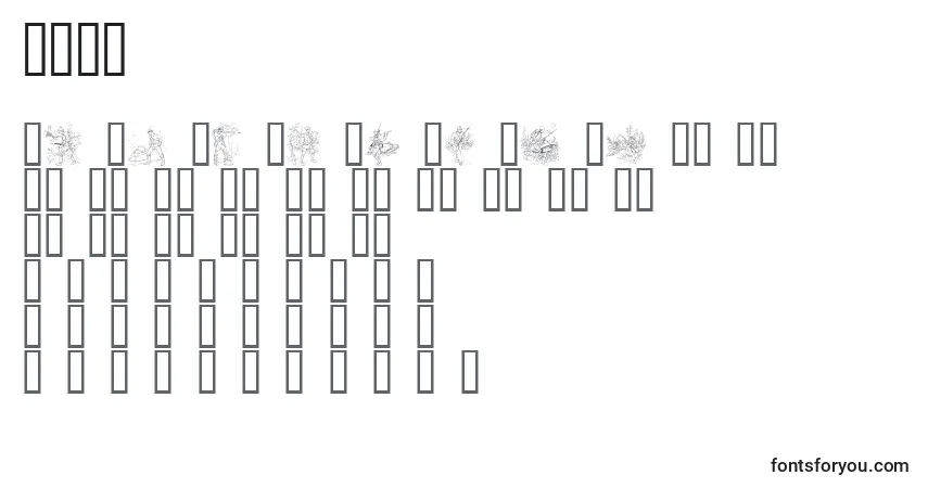 Schriftart Ww1B – Alphabet, Zahlen, spezielle Symbole