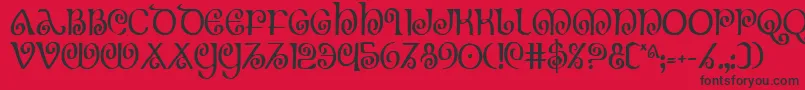 Theshirec Font – Black Fonts on Red Background