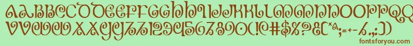 Шрифт Theshirec – коричневые шрифты на зелёном фоне