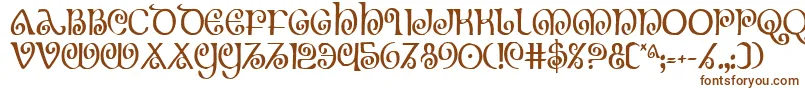 Theshirec-Schriftart – Braune Schriften auf weißem Hintergrund