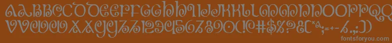 フォントTheshirec – 茶色の背景に灰色の文字