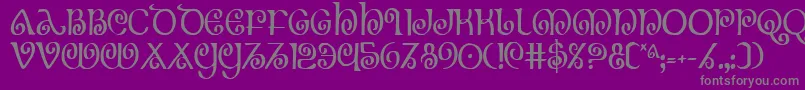 Theshirec Font – Gray Fonts on Purple Background
