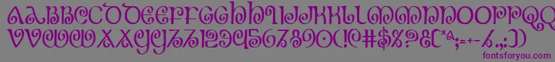 Шрифт Theshirec – фиолетовые шрифты на сером фоне