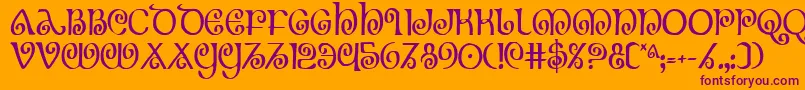 Theshirec Font – Purple Fonts on Orange Background