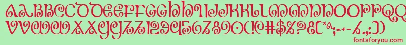 Theshirec Font – Red Fonts on Green Background