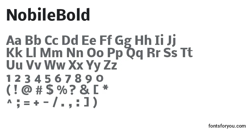 Schriftart NobileBold – Alphabet, Zahlen, spezielle Symbole