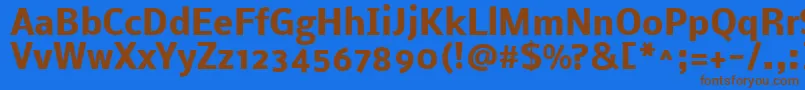 Czcionka NobileBold – brązowe czcionki na niebieskim tle