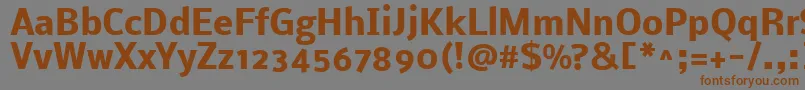 フォントNobileBold – 茶色の文字が灰色の背景にあります。