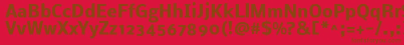 フォントNobileBold – 赤い背景に茶色の文字