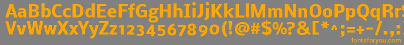 フォントNobileBold – オレンジの文字は灰色の背景にあります。