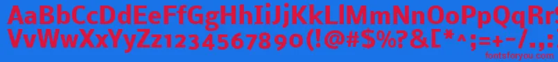 NobileBold Font – Red Fonts on Blue Background