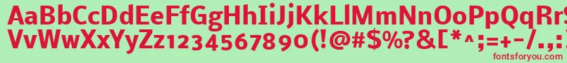 フォントNobileBold – 赤い文字の緑の背景