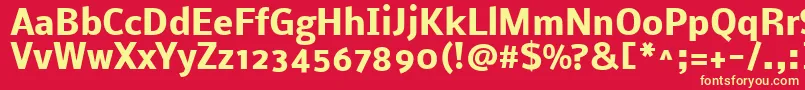 フォントNobileBold – 黄色の文字、赤い背景