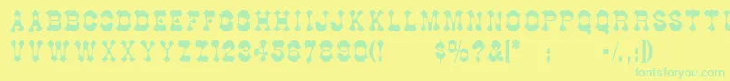 Italienne-Schriftart – Grüne Schriften auf gelbem Hintergrund