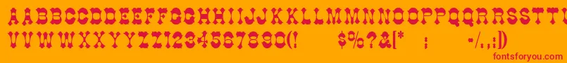 Italienne Font – Red Fonts on Orange Background