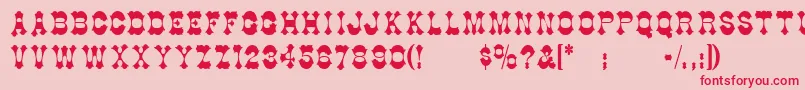 Italienne-Schriftart – Rote Schriften auf rosa Hintergrund