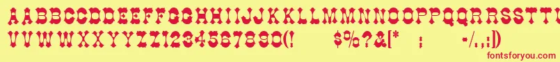 Italienne Font – Red Fonts on Yellow Background