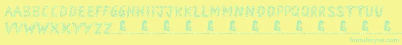 Snowmania Font – Green Fonts on Yellow Background