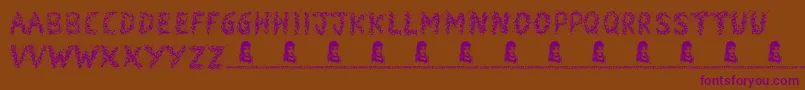 Snowmania-Schriftart – Violette Schriften auf braunem Hintergrund